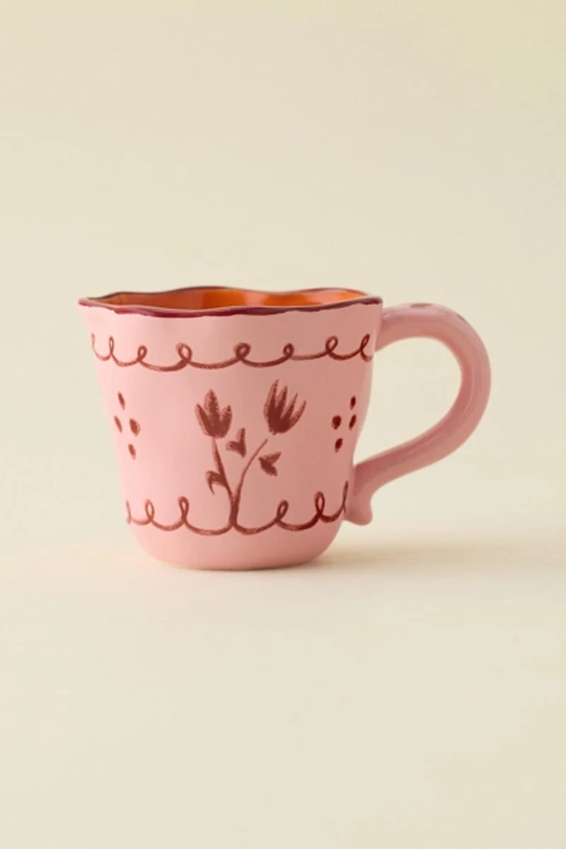 Floral Handmade Ceramic Mug