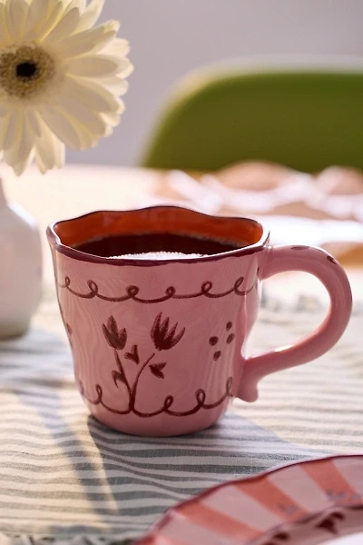 Floral Handmade Ceramic Mug