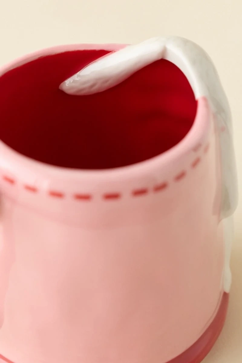 Strawberry Bunny Sculpted Ceramic Mug