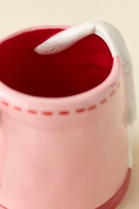 Strawberry Bunny Sculpted Ceramic Mug