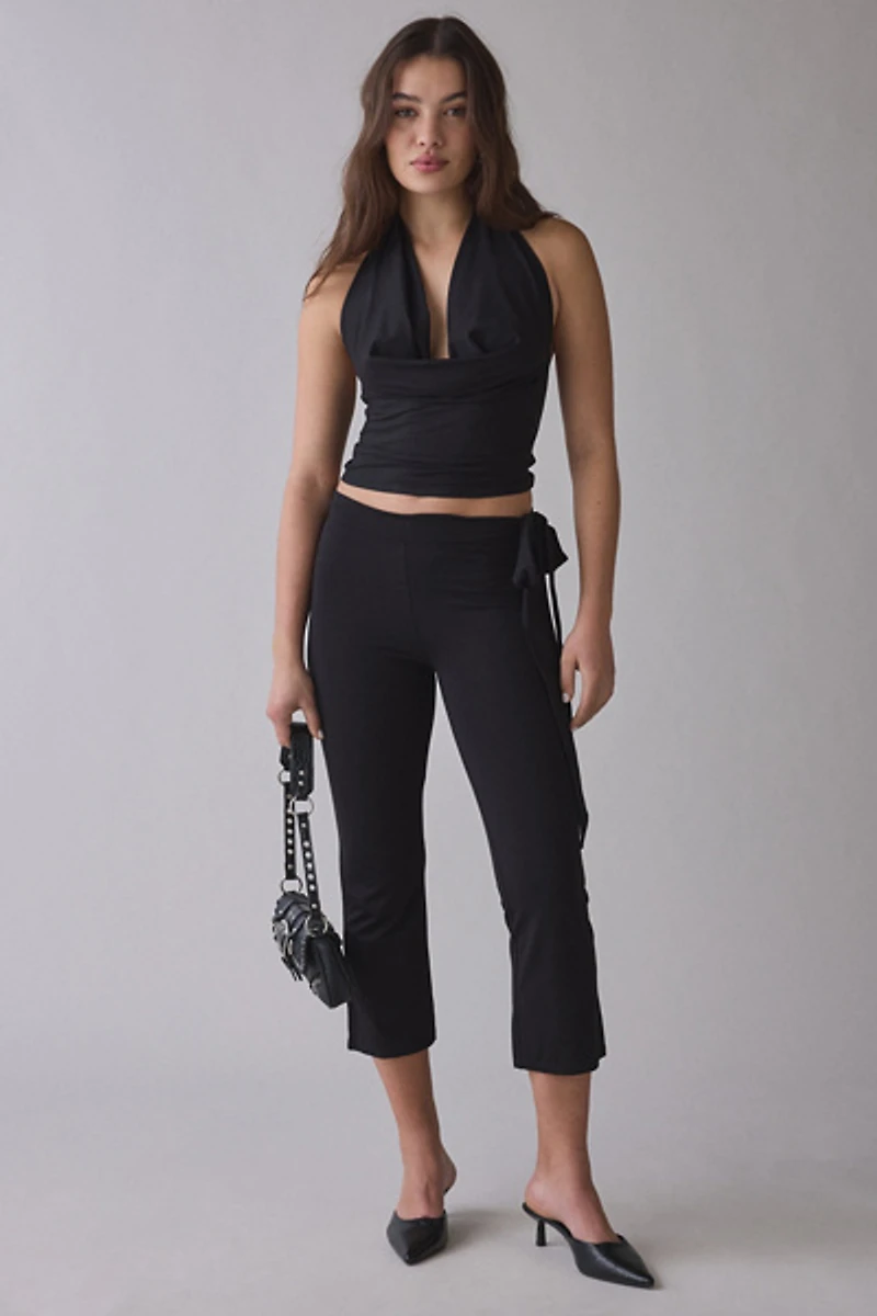 Frankies Bikinis Jay Plunging Cowl Neck Halter Top