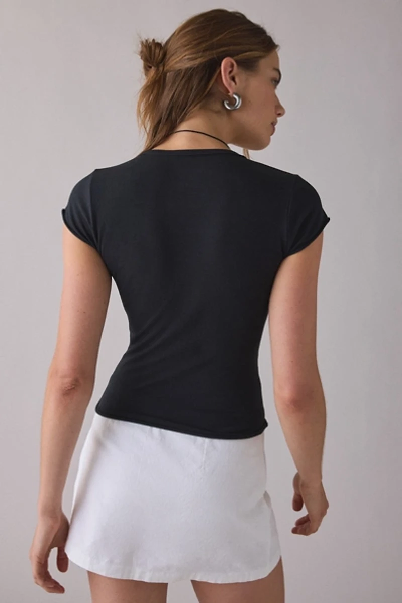 Out From Under Cotton Compression V-Neck Tee