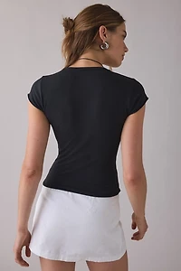 Out From Under Cotton Compression V-Neck Tee