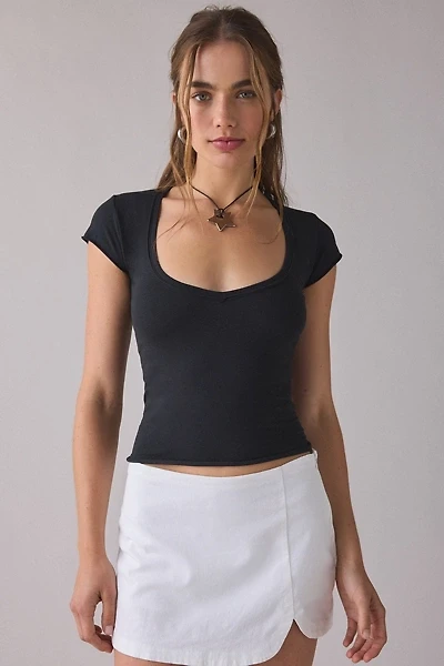 Out From Under Cotton Compression V-Neck Tee