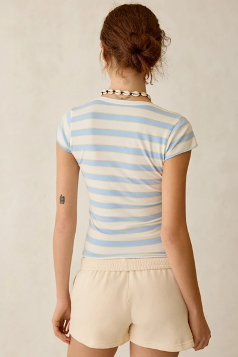 Out From Under Cotton Compression V-Neck Tee