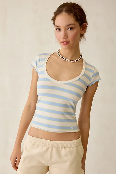 Out From Under Cotton Compression V-Neck Tee