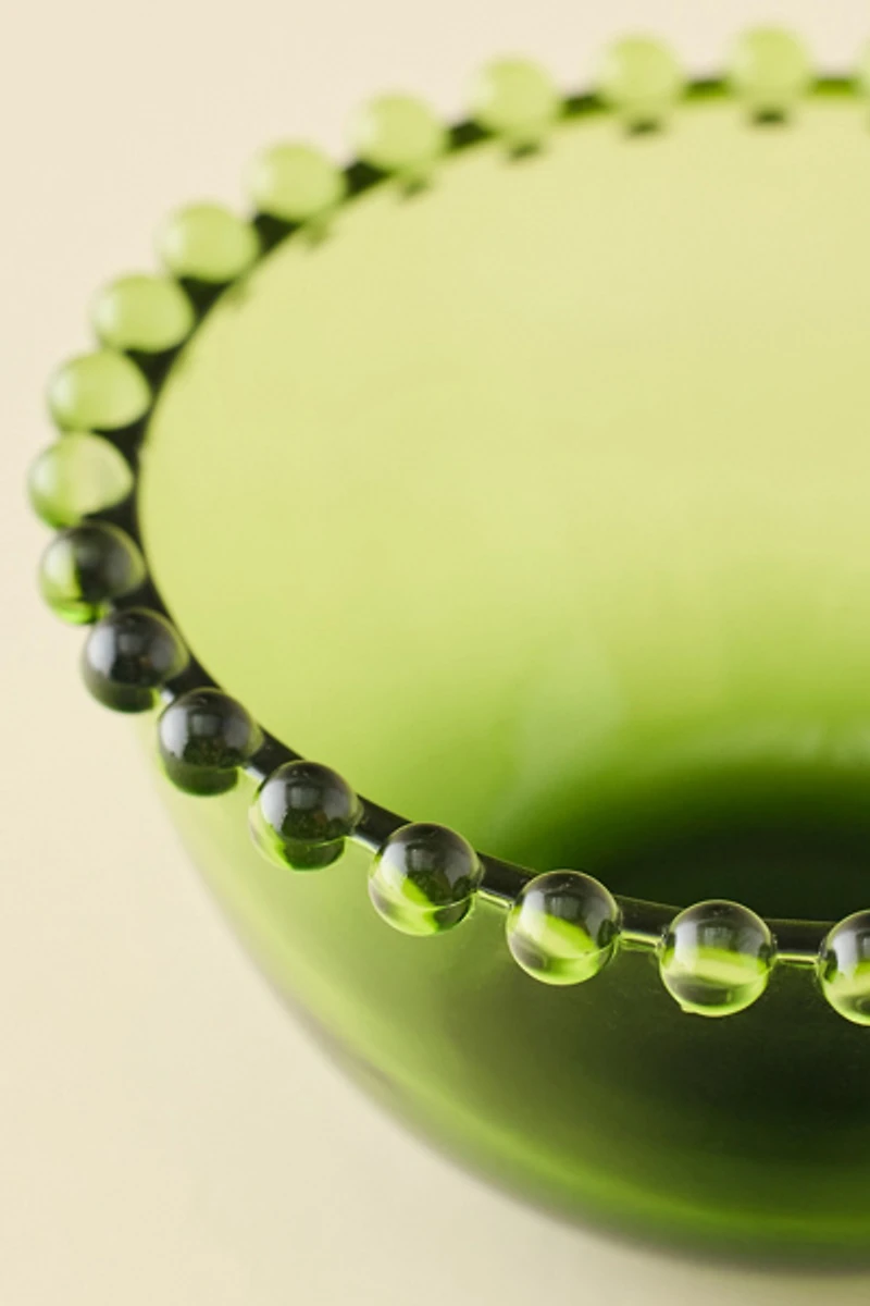 Beaded Edge Tinted Glass Cereal Bowl