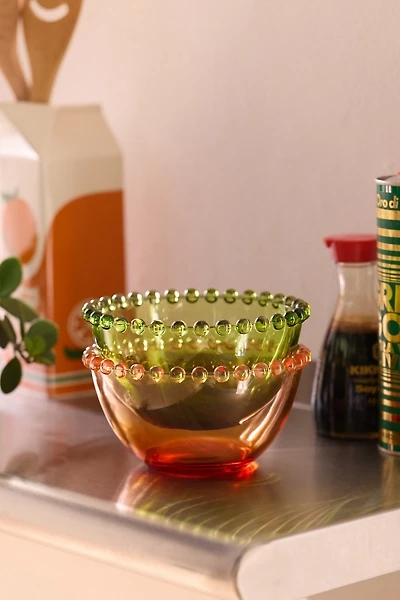 Beaded Edge Tinted Glass Cereal Bowl