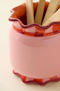 Wavy Striped Ceramic Utensil Holder