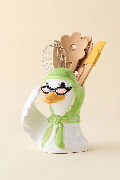 Goose Ceramic Utensil Holder