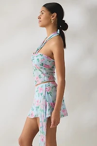 Frankies Bikinis Maribel Watercolor Floral Halter Top