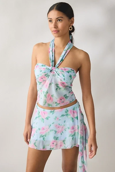 Frankies Bikinis Maribel Watercolor Floral Halter Top