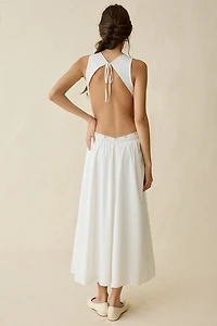 Frankies Bikinis Soleil Embroidered Backless Midi Dress