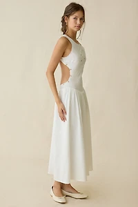 Frankies Bikinis Soleil Embroidered Backless Midi Dress