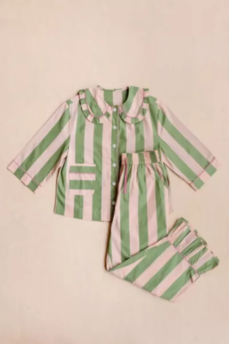 TBCo Cotton Ruffled Cropped Leg Pajama Set