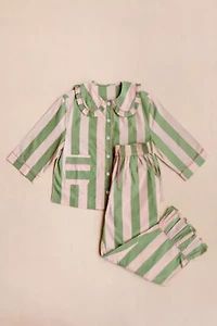 TBCo Cotton Ruffled Cropped Leg Pajama Set