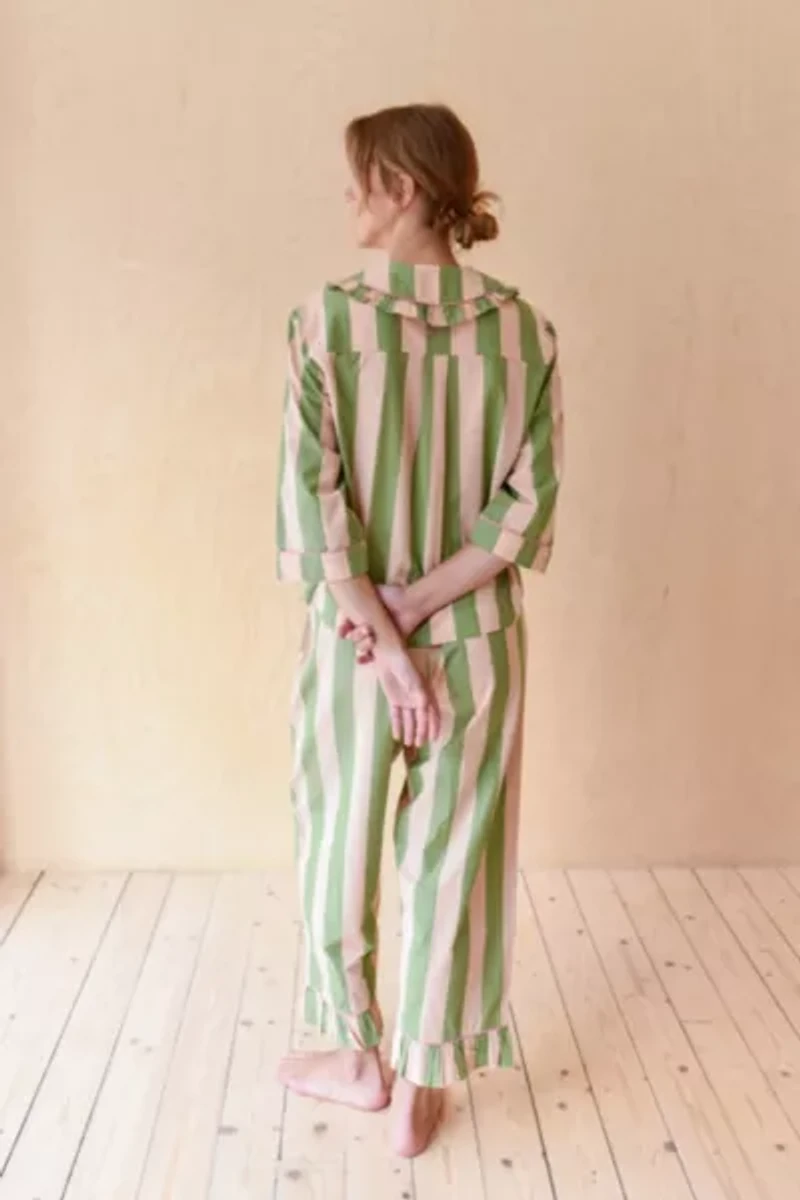 TBCo Cotton Ruffled Cropped Leg Pajama Set
