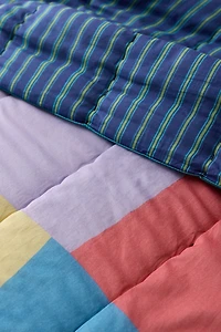 Connie Colorblock & Striped Reversible Cotton Quilt