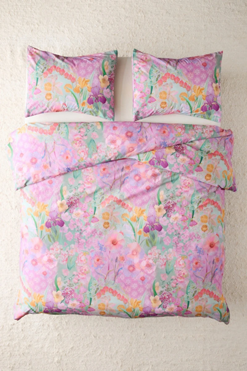 Halcyon Floral Patterned Cotton Percale Duvet Cover