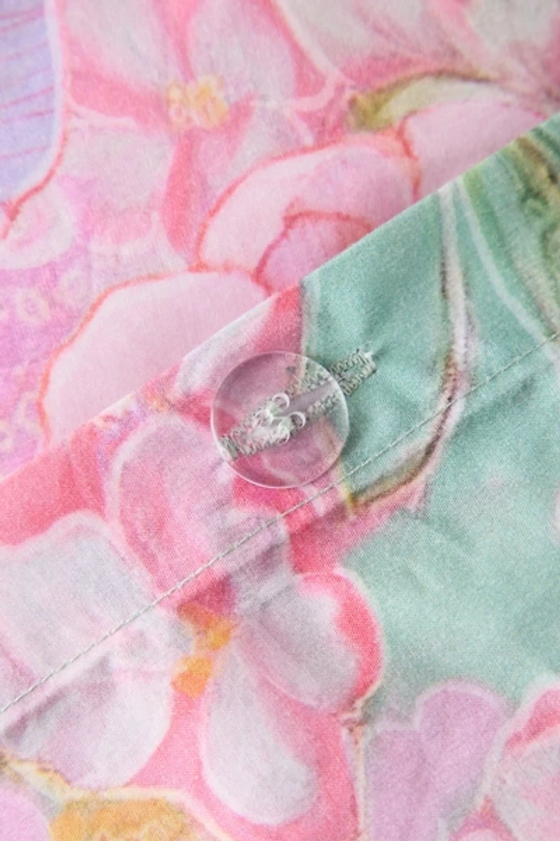 Halcyon Floral Patterned Cotton Percale Duvet Cover