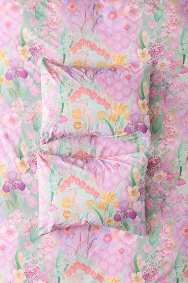 Halcyon Floral Patterned Cotton Percale Sham Set