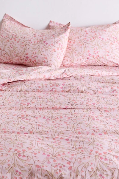 Lily Of The Valley Floral Cotton Percale Duvet Cover