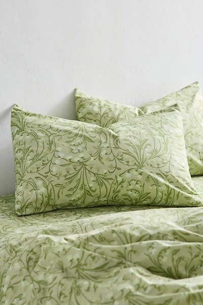 Lily Of The Valley Floral Cotton Percale Sham Set