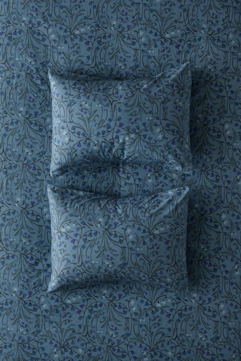 Lily Of The Valley Floral Cotton Percale Sham Set