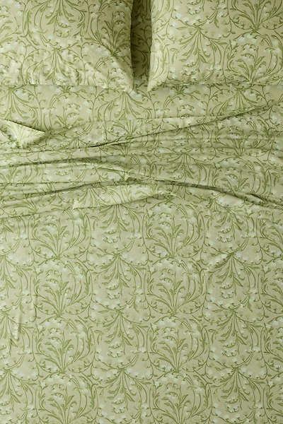 Lily Of The Valley Floral Cotton Percale Sheet Set