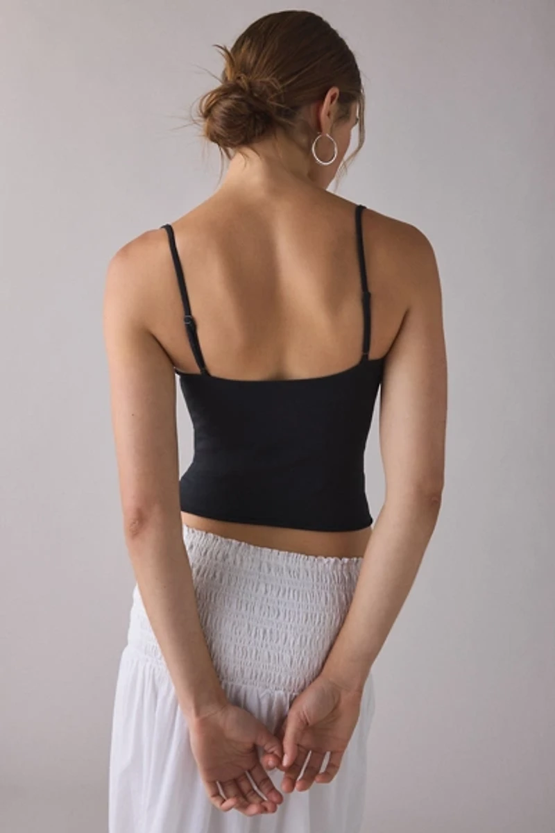 Out From Under Cotton Compression Triangle Lace Trim Cami