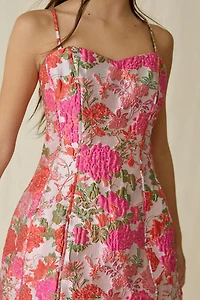 Elliatt Floralie Brocade Fit-And-Flare Mini Dress