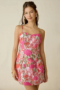 Elliatt Floralie Brocade Fit-And-Flare Mini Dress