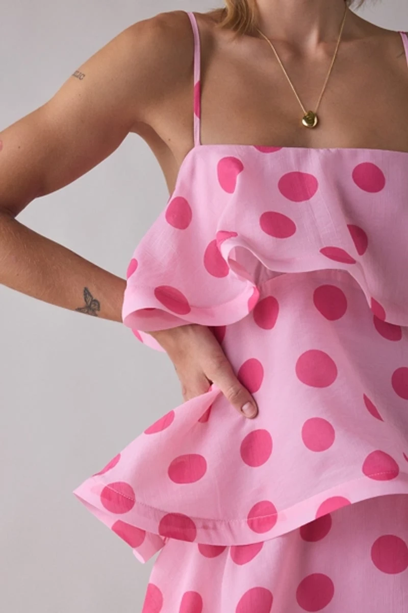 Elliatt Sola Polka Dot Tiered Maxi Dress