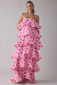 Elliatt Sola Polka Dot Tiered Maxi Dress