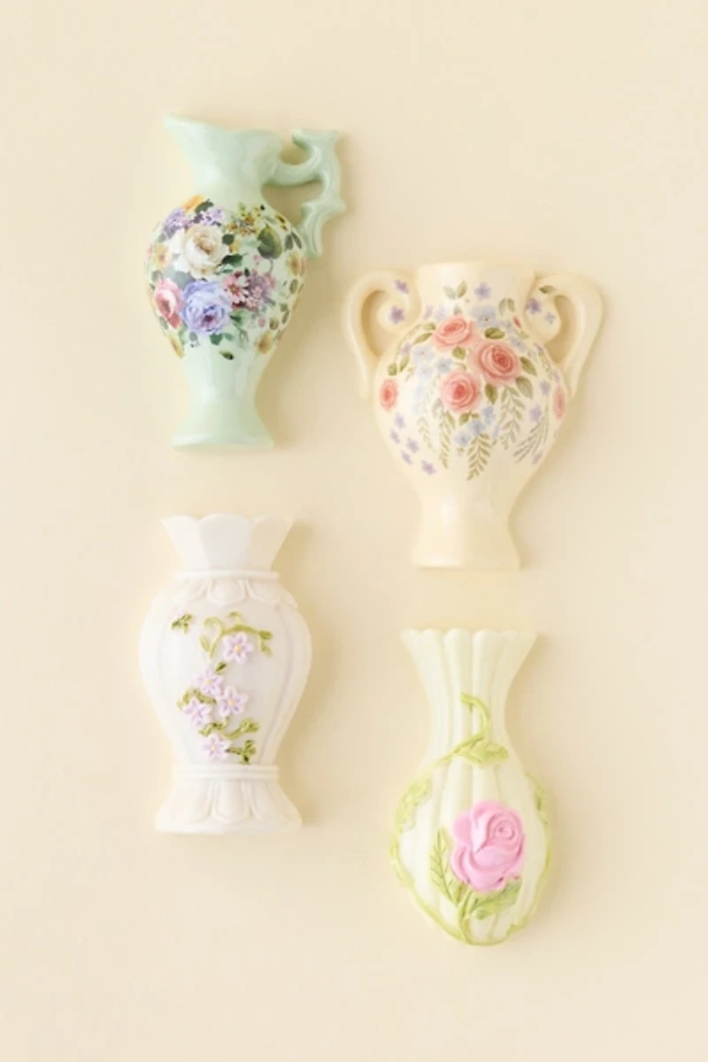 Mini Flower Vase Fridge Magnet Set