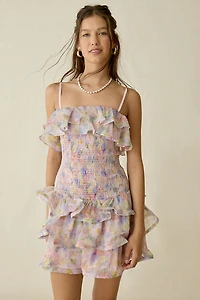 Elliatt Alindra Ruffle Drop Waist Mini Dress