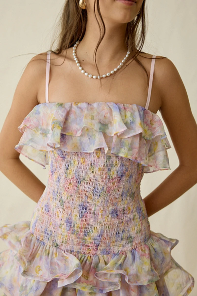 Elliatt Alindra Ruffle Drop Waist Mini Dress