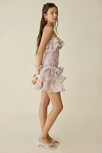 Elliatt Alindra Ruffle Drop Waist Mini Dress