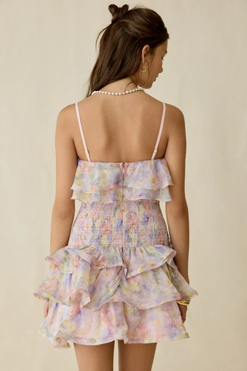 Elliatt Alindra Ruffle Drop Waist Mini Dress