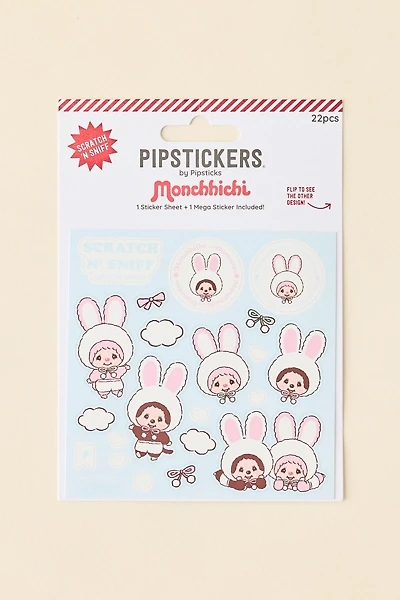 PIPSTICKS Monchhichi Cotton Candy Scratch 'N Sniff Scented Sticker Set