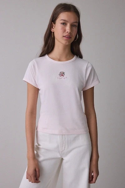House Of Sunny I'm Just A Girl Embroidered Graphic Baby Tee