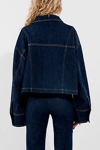 by.DYLN Valerie Zip Detail Oversized Denim Jacket