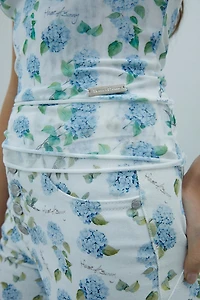 House Of Sunny Hydrangea Mesh Double Layer Boatneck Tank Top