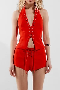 by.DYLAN Mila Grommet Detail Lace-Up Halter Top
