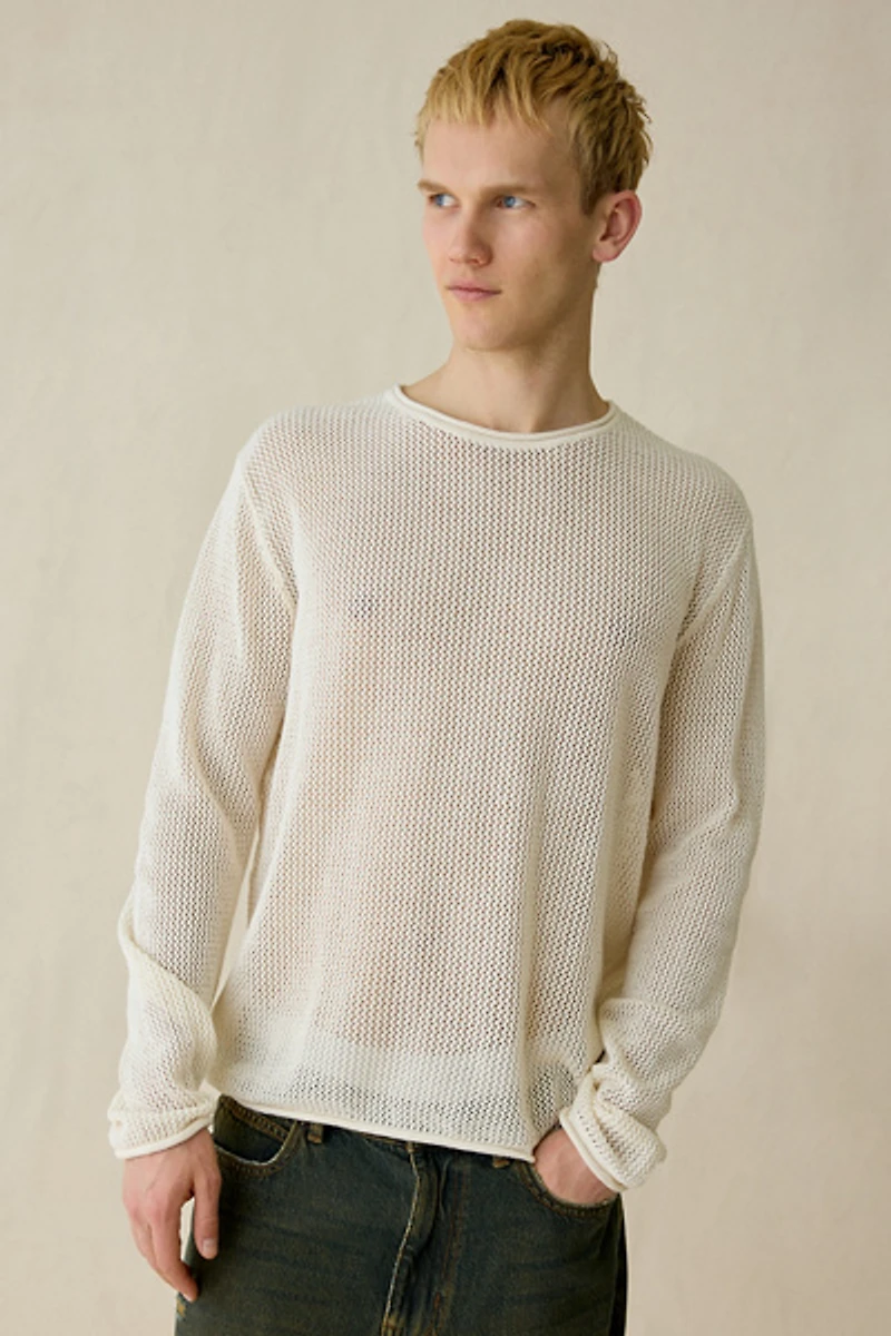 UO Mason Mesh Crew Neck Sweater