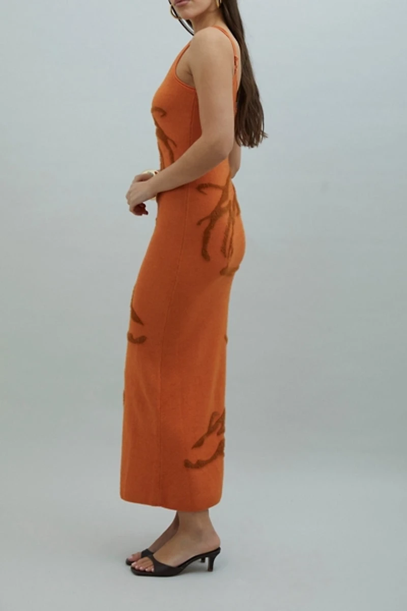 House Of Sunny The Goldfish Hockney Knit Midi Dress