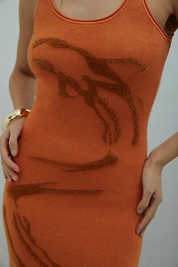 House Of Sunny The Goldfish Hockney Knit Midi Dress