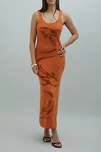 House Of Sunny The Goldfish Hockney Knit Midi Dress