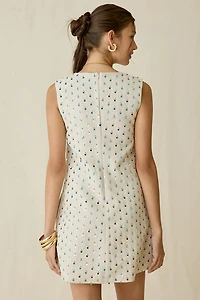 Maude Club Jardin Sequin Beaded Shift Mini Dress