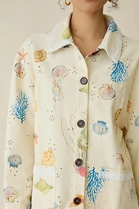 Maude Club Hayes Printed Eyelet Cotton Chore Jacket